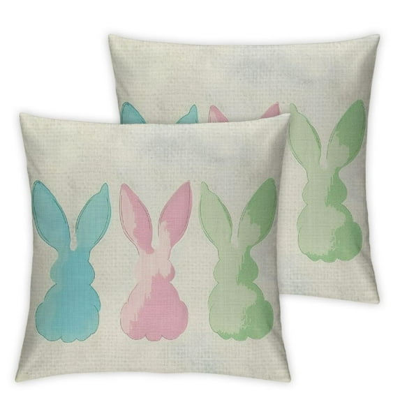 Nawypu Easter Pillow Covers for Easter Decor Egg Bunny Carrot Throw Pillows Decorative Cushion Cases Easter Decorations 2pc