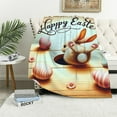 thumbnail image 1 of Nawypu Easter Throw Blanket Warm Fuzzy Plush Blanket Flannel Bed Blanket Bunny Tail Easter Eggs Rabbit Spring Flowers Lightweight Throw Blanket for Sofa Bed Couch, 1 of 6