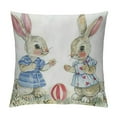 thumbnail image 1 of Nawypu Easter Throw Pillow Covers Cute Rabbit Bunny Egg Spring Watercolor Fun Grey Pink Cozys Decorative Washable Bed Home Living Rooms Sofa Outside Square Pillow Covers, 1 of 5