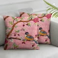thumbnail image 1 of Nawypu Encasa Botanical Spring Throw Pillow Covers | Floral Print Dusty Pink Birds  | No Insert | Double Sided Pattern Vintage Look | Spring Outdoor Digital Print Pillowcases White, 1 of 6