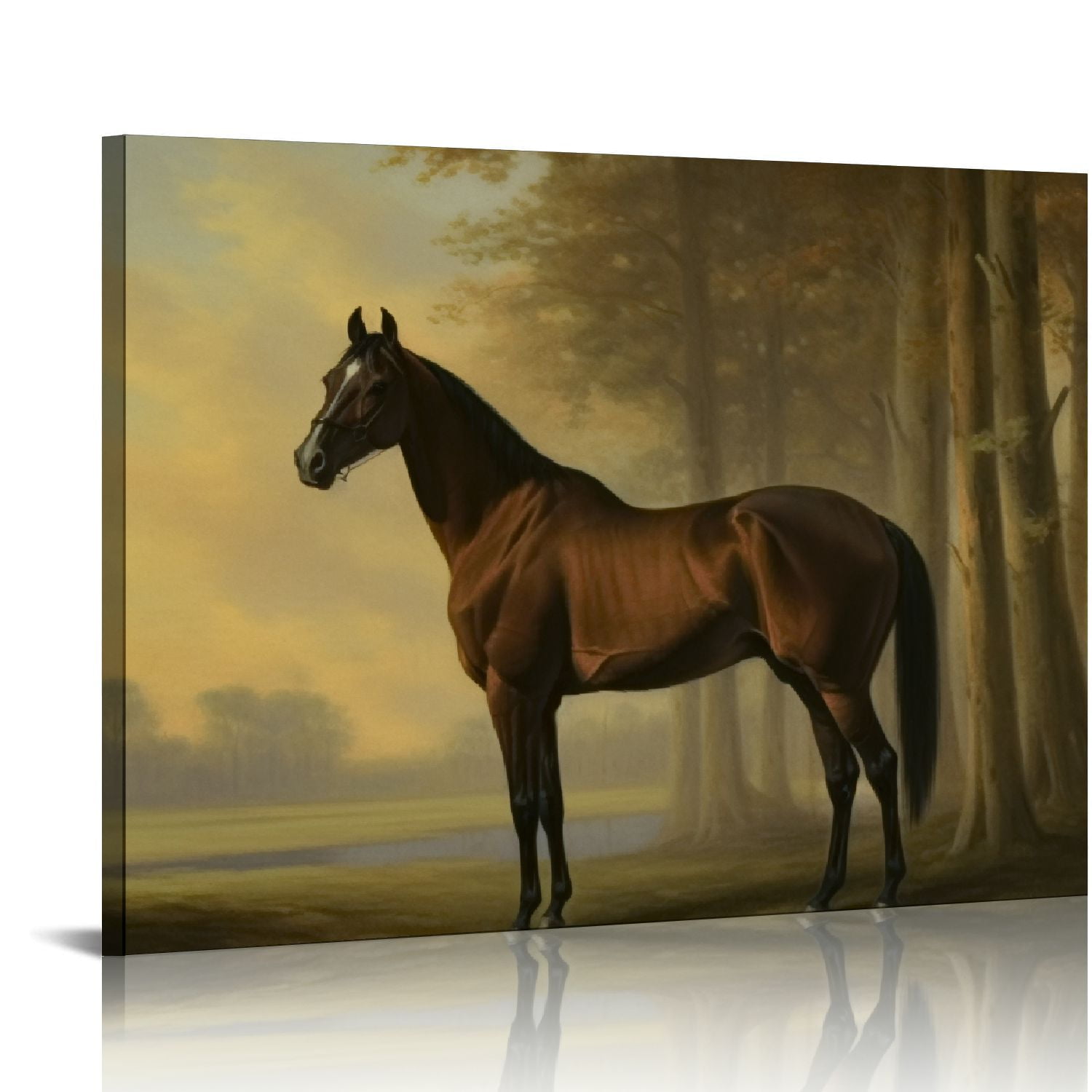 Nawypu Equestrian Wall Decor Horse Art Print for Home Decor Antique