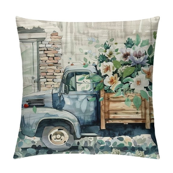 Nawypu Eucalyptus Leaves Throw Pillow Covers Blue Truck Home Sweet Home Farmhouse Decorative Pillows Cushion Cases for Couch Sofa Bed Home Decor