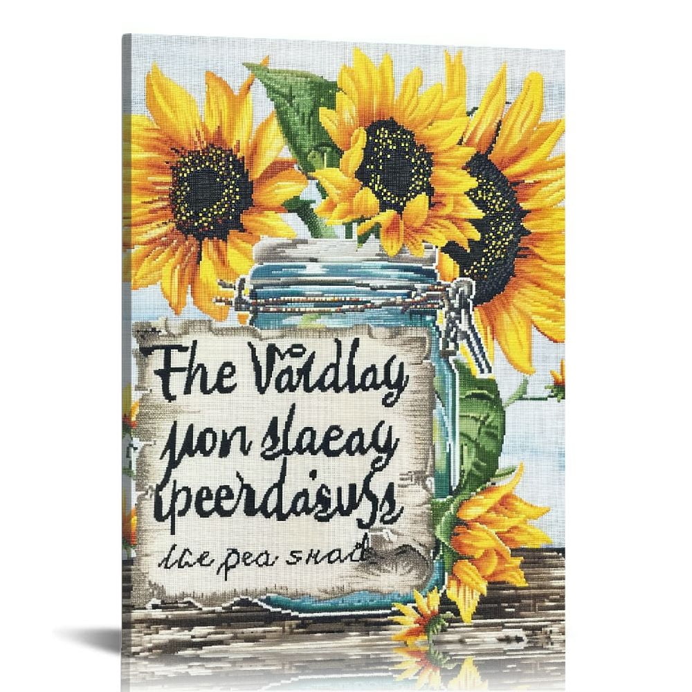 Nawypu Everyday Is A New Beginning Wall Art,Rustic Butterfly Sunflower