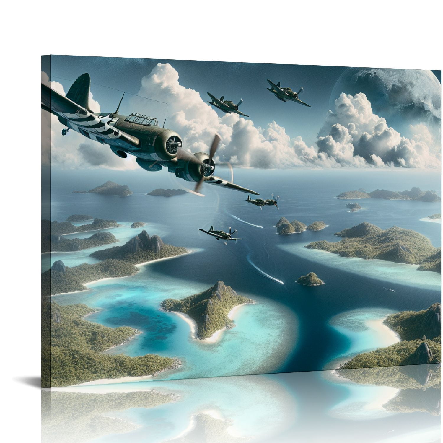 Nawypu F4U Corsairs Flying Over A Shot Down Japanese Nakajima Ki-84 ...