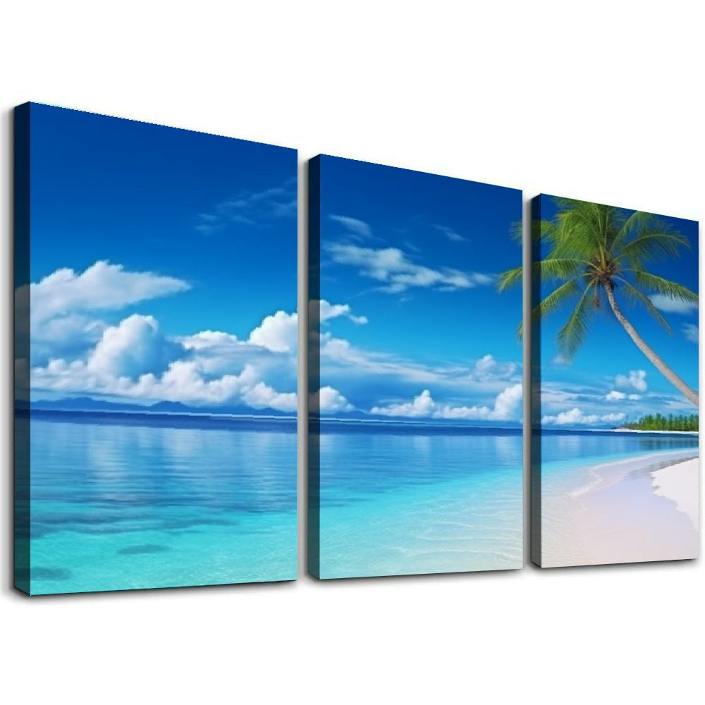 Nawypu FC2450 Seascape Wall Art Tropical Paradise Beach With White Sand