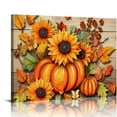 thumbnail image 1 of Nawypu  Fall Wall Art Pumpkin Canvas Wall Art Sunflower Pumpkin Painting Thankful Grateful Blessed Picture Leaf Fall Home Decor For Kitchen Bedroom Living Room Bathroom, 1 of 4