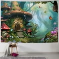 thumbnail image 1 of Nawypu Fantasy Forest Mushroom Tapestry Fairy Enchanted Wonderland Tree House Tapestries Wall Hanging Art for Bedroom Living Room Dorm Decor, 1 of 6