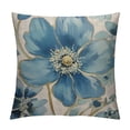 thumbnail image 1 of WERPE  Farmhouse Blue Flower Pillow Covers Vintage Oil Painting Birds Orchid Floral Garden Square Pillow Cushion Cases, Aesthetic Room Decor for Outdoor Sofa Bedroom Blue, 1 of 5