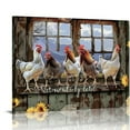 thumbnail image 1 of Nawypu Farmhouse Chicken Wall Decor Rustic Rooster Pictures Wall Art God Says You Are Canvas Print Painting Modern Home Framed Artwork For Living Room Bathroom Bedroom, 1 of 5