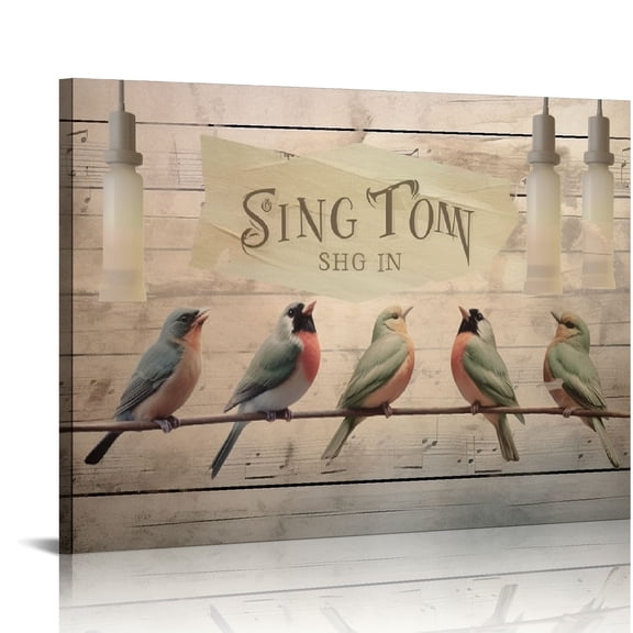 Nawypu Farmhouse Christian Wall Art Country Bird Canvas Prints Painting Rustic Hummingbird Pictures Framed Bible Verse Scripture Artwork Home Decor for Dining Living Room Bedroom Bathroom Kitchen