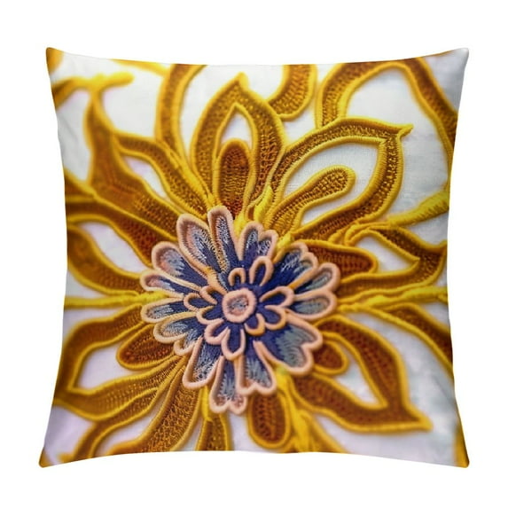 Nawypu Farmhouse Floral Leaves Decorative Throw Pillow Cover Boho Tufted Flowers Pattern Chic Cushion Case for Couch Bed Sofa Living Room