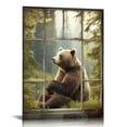 thumbnail image 1 of Nawypu Farmhouse Forest Bear Wall Art Funny Wild Animal Bear Pictures Wall Decor Rustic Natural Woodland Tree Canvas Print Painting Framed Modern Home Artwork Decorations For Bathroom Bedroom, 1 of 4