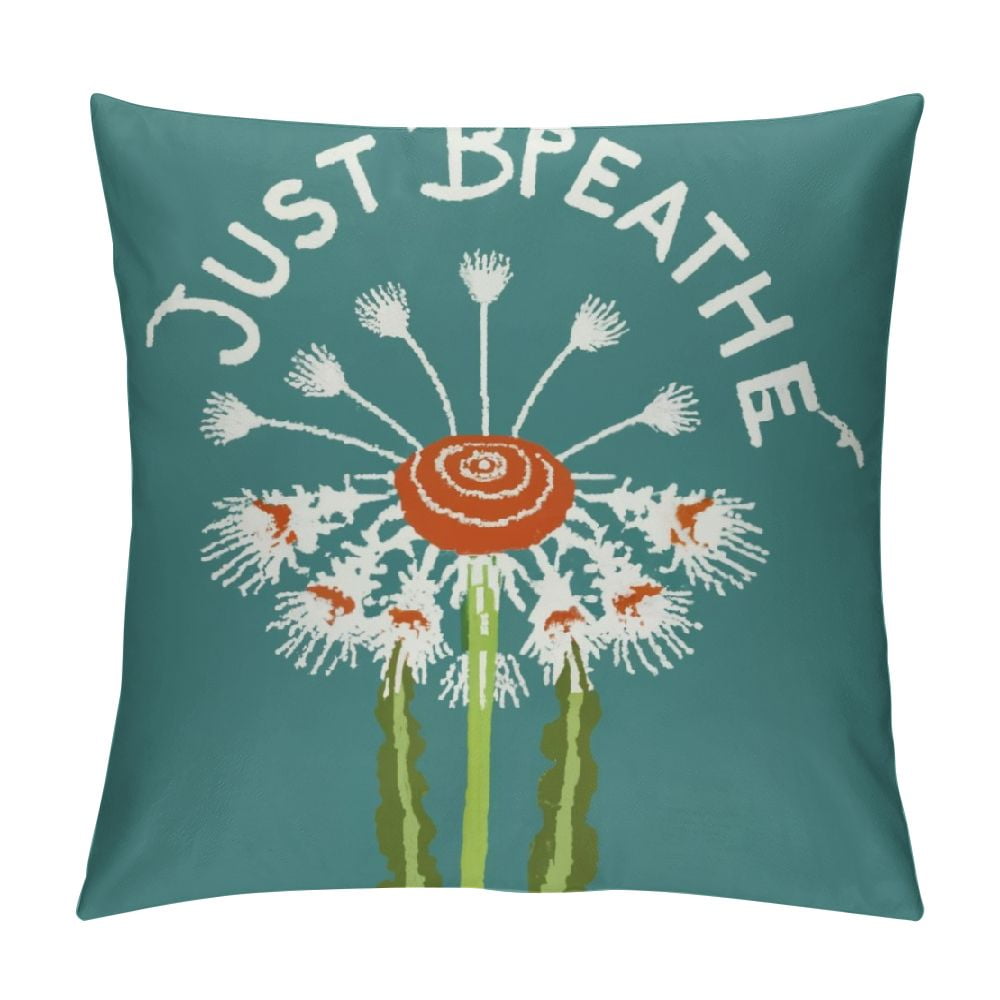 Nawypu Farmhouse Pillow Covers with Just Breath Quote 12" x 20