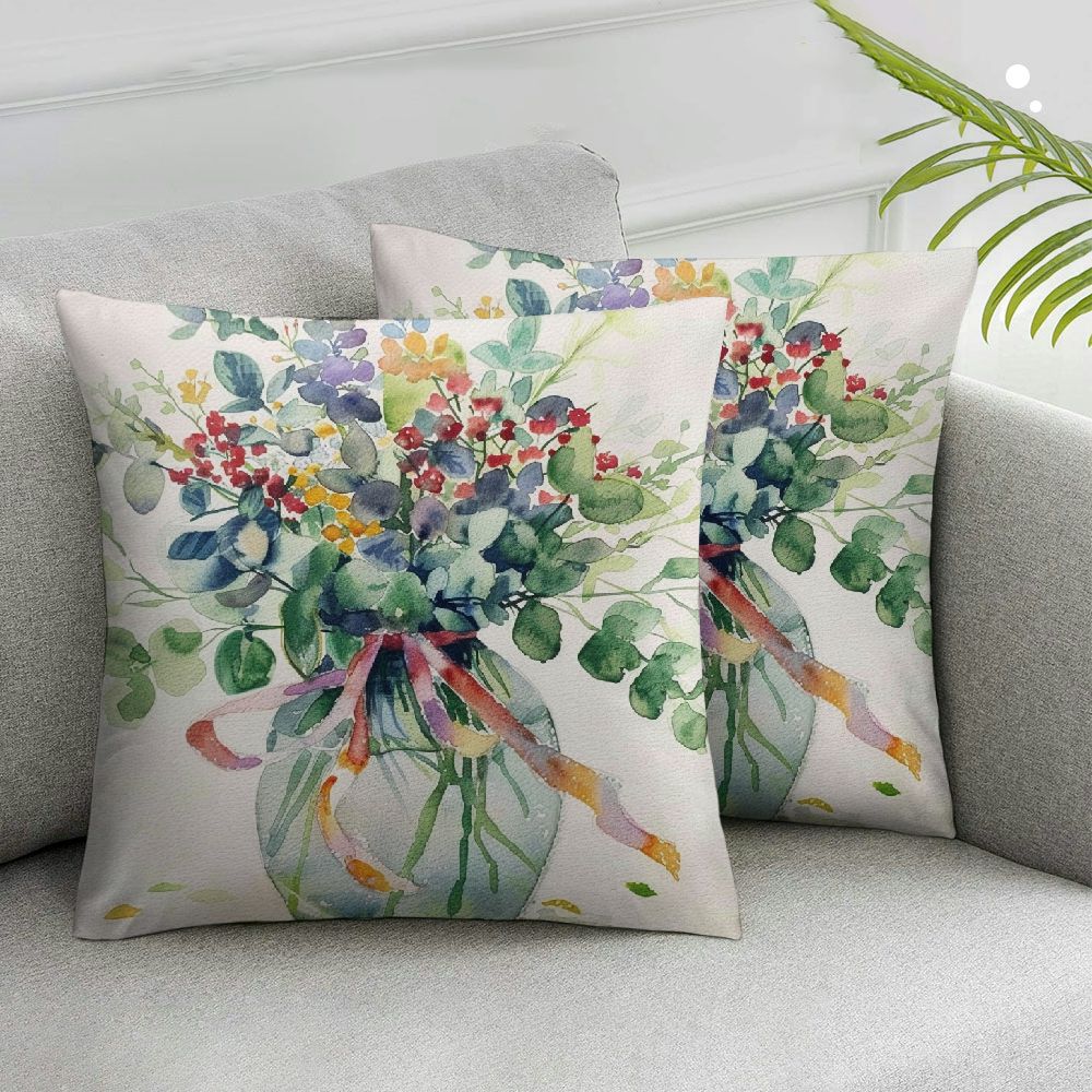 Tyrot Boho Floral Pillow Covers Set Of 2 – Farmhouse Botanical Decorative Throw Pillow Covers - View #11