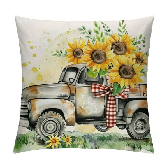 TIAOTIAOHOU Farmhouse Pillow Covers Sunflower Decor Truck Sweet Pillow Covers, Cushion Case Gifts for Home Decor