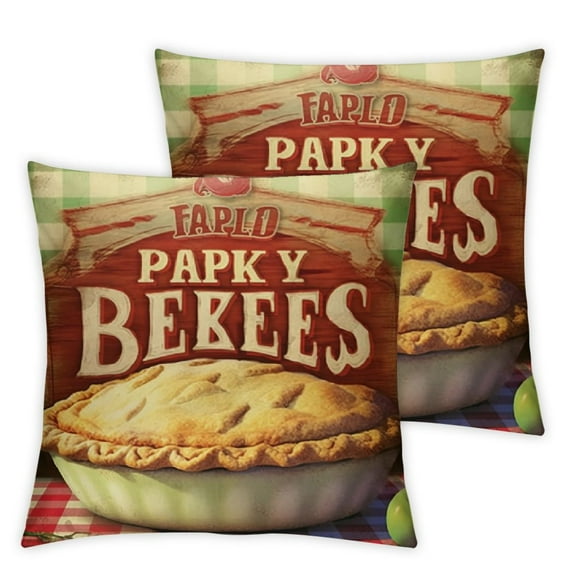Nawypu Farmhouse Quotes Decorative Pillow Covers Farm Fresh Daily Oven Baked Pies Apple Cherry Peach Blueberry Throw Pillow Case Cushion Cover Rustic Wood Grain 2pc