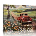 thumbnail image 1 of Nawypu Farmhouse Red Truck Wall Art Vintage Rustic Old Truck Pictures Wall Decor Country Retro Truck Painting Canvas Prints Home Artwork Framed Decoration for Bathroom Bedroom Living Room, 1 of 6