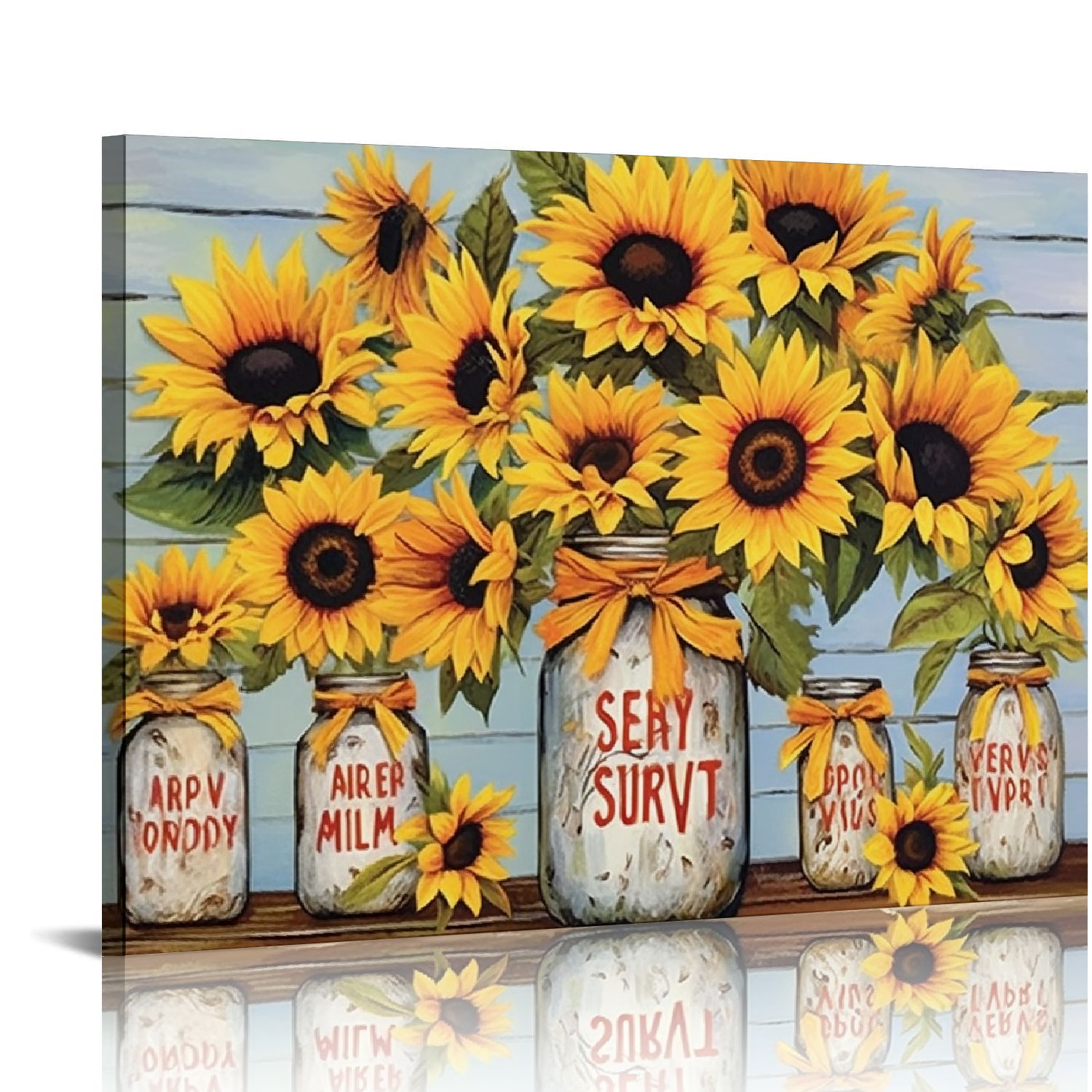 Nawypu Farmhouse Wall Decor Rustic Sunflower Wall Art Inspirational ...