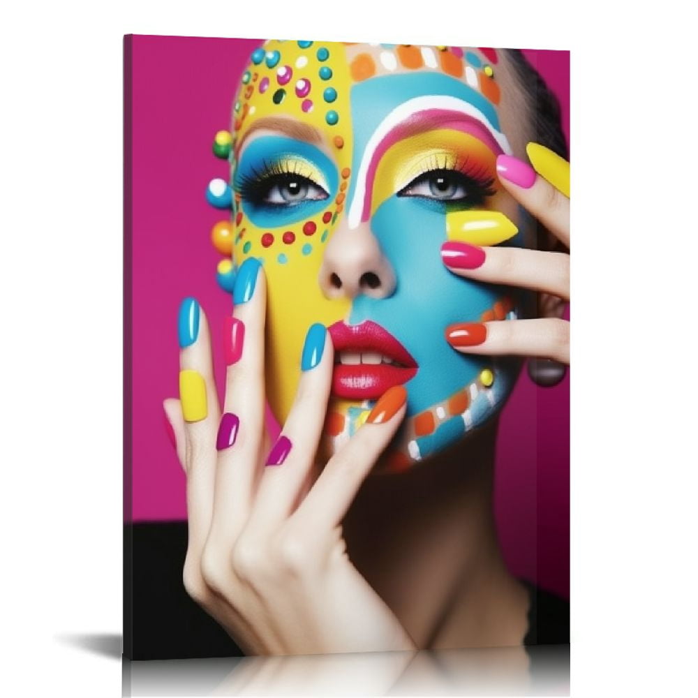 Nawypu Fashion Art Woman Girl Red Lip Makeup Poster Canvas Painting ...