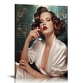 thumbnail image 1 of Nawypu Fashion Poster Beauty Wall Art Women Hair Curlers Pictures Sexy Red Lipstick Lips Wall Art Canvas Posters Prints Picture for Living Room Bedroom Office Kitchen Decor, 1 of 4