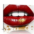 thumbnail image 1 of Nawypu Fashion and Wall Art Canvas Prints 'Glistening Lips' Makeup Home Décor Red, White, 1 of 4
