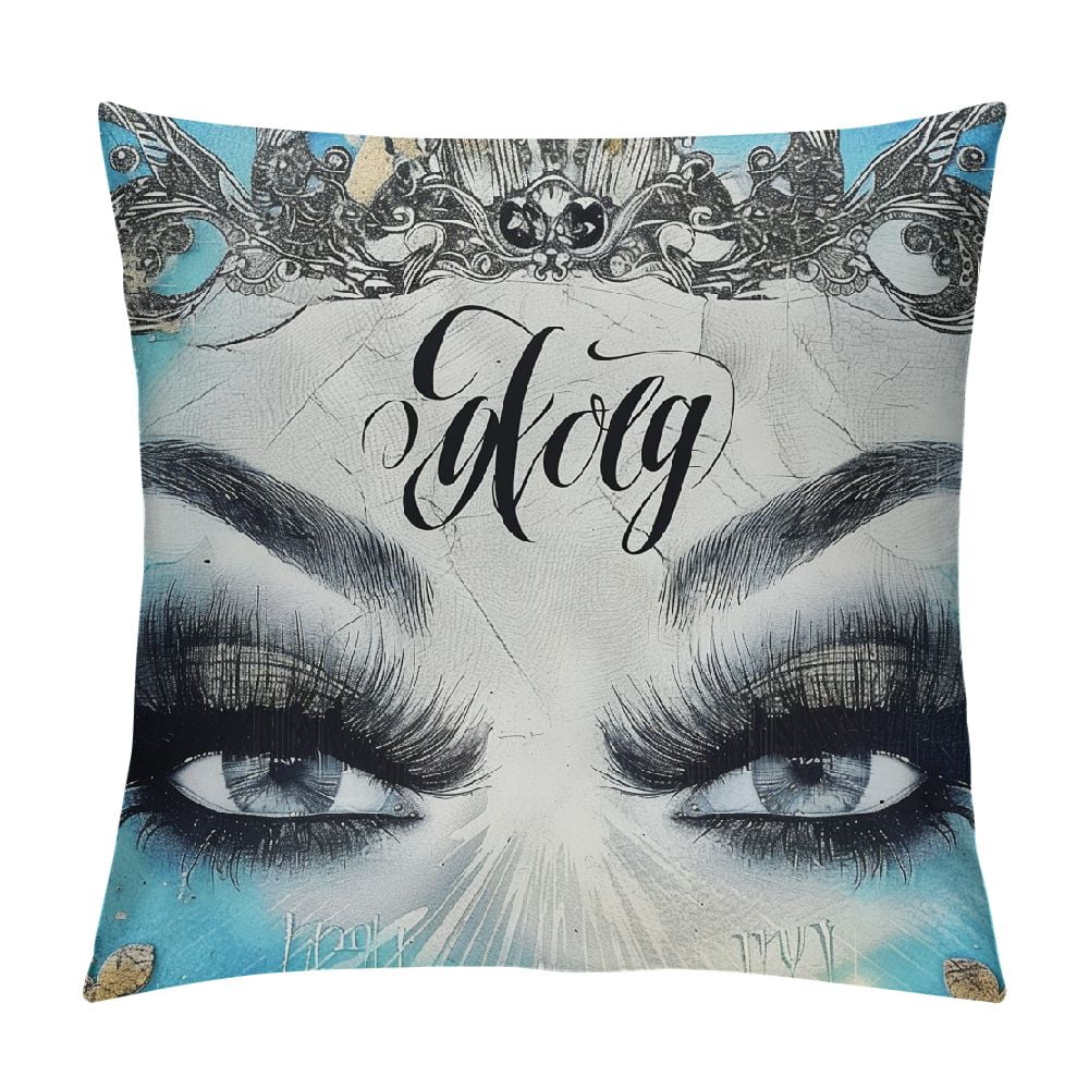 Nawypu Feminine Pillow Cover for Kids Adults Golden Queen Crown Glitter
