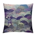 thumbnail image 1 of Nawypu  Fish Scales Throw Pillow Cover Japanese Sakura Flower Wave Circle Ultraviolet Purple Violet Colors Decorative Square Pillow Case for Home Bedroom Living Room Cushion Cover, 1 of 5