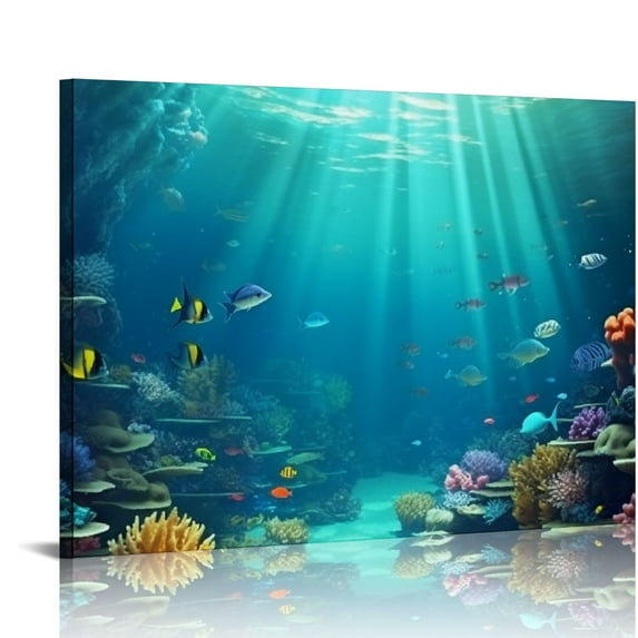 Nawypu Fish Tank Tapestry Photo Backdrop Coral Turtle Photo Tapestries Wall Hanging Underwater Women Men Living Room College Dorm Apartment Home Bedroom Aesthetic Wall Art Mural