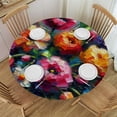 thumbnail image 1 of Nawypu  Fitted Round Tablecloth with Elastic Edge Wipe Clean Red Poppies Spring Flowers Wildflowers Table Cloth for Outdoor/Indoor Use,Fits Round Tables, 1 of 7