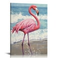 thumbnail image 1 of Nawypu Flamingo pictures, wall decoration, nautical sea view inspiration quotes, canvas painting, modern art, bathroom, home decoration, living room, bedroom, office, 1 of 5