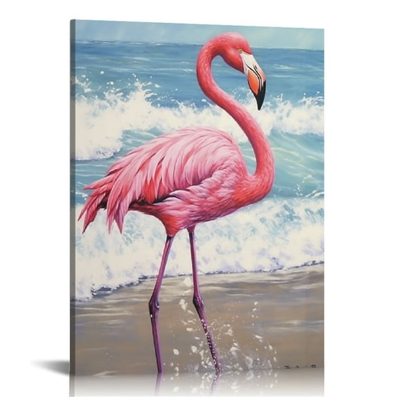 Nawypu Flamingo pictures, wall decoration, nautical sea view inspiration quotes, canvas painting, modern art, bathroom, home decoration, living room, bedroom, office