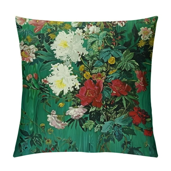 Nawypu Floral Decorative Throw Pillow Cover, Flowers Cushion Cases Pillow Home Decor for Christmas