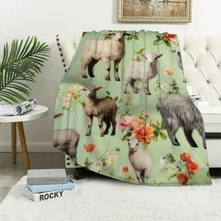 Carwayii Goat Blanket Goat Gifts for Girls Boys Kids Cute Blanket Throw  Blanket Colorful Couch Sofa Blanket Flannel Goat Stuffed Animals Blanket  for