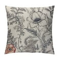 thumbnail image 1 of Nawypu Floral Pattern Bouquets of Spring Flowers Black and White Square Throw Waist Pillow Case Decorative Cushion Cover Pillowcase Sofa, 1 of 5