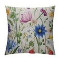 thumbnail image 1 of Nawypu Floral Pillow Cover Flower Pillow Case Botanical Plant Green Leaf and Colorful Wildflower Pillows Soft Decorative Square Couch Pillow Cover，Home Decor for Sofa Bedroom Car Couch, 1 of 5