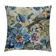 thumbnail image 1 of Nawypu  Floral Throw Pillow Case Spring Plant Flowers Hydrangea Hibiscus Iris Bird Leaf Pillow Cover Decorative Square Cushion Accent  for Sofa Chair Blue Green, 1 of 5