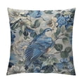 thumbnail image 1 of Nawypu  Floral Throw Pillow Cover  Spring Plant Flowers Hydrangea Hibiscus Iris Bird Leaf Rectangle Pillow Cases Home Decorative  Cushion Cover for Bed Sofa Blue Green, 1 of 5