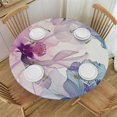 thumbnail image 1 of Nawypu Flower-12 Waterproof Resistant Fabric Round Tablecloth for 36in, 44in, 48in, 52in, 60in, 70in Round Tables White, 1 of 7