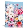 thumbnail image 1 of Nawypu Flower Canvas Wall Art for Bedroom Woman Wall Decor Pink White Flowers Picture Framed Artwork Modern Plant Floral Canvas Prints for Kitchen Home Bathroom Girls Room Wall Decoration, 1 of 4
