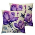 thumbnail image 1 of WERPE  Flower Decorative Throw Pillow Covers 18x18 Inch Watercolor Floral Farmhouse Cushion Cover 2pcs Pink Yellow Purple Blue Tulip Pillow Case for Couch Sofa Home Decor, 1 of 6