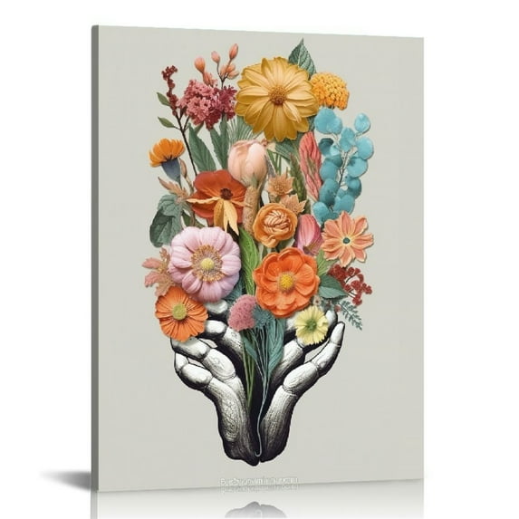 Nawypu  Flower Intestines Human Anatomy Canvas Wall Art,Nurse Office Vintage Floral Organs Canvas Painting Wall Decor for Nurse Office Clinic Hospital Wall Decor,Appreciation Gift for Nurse