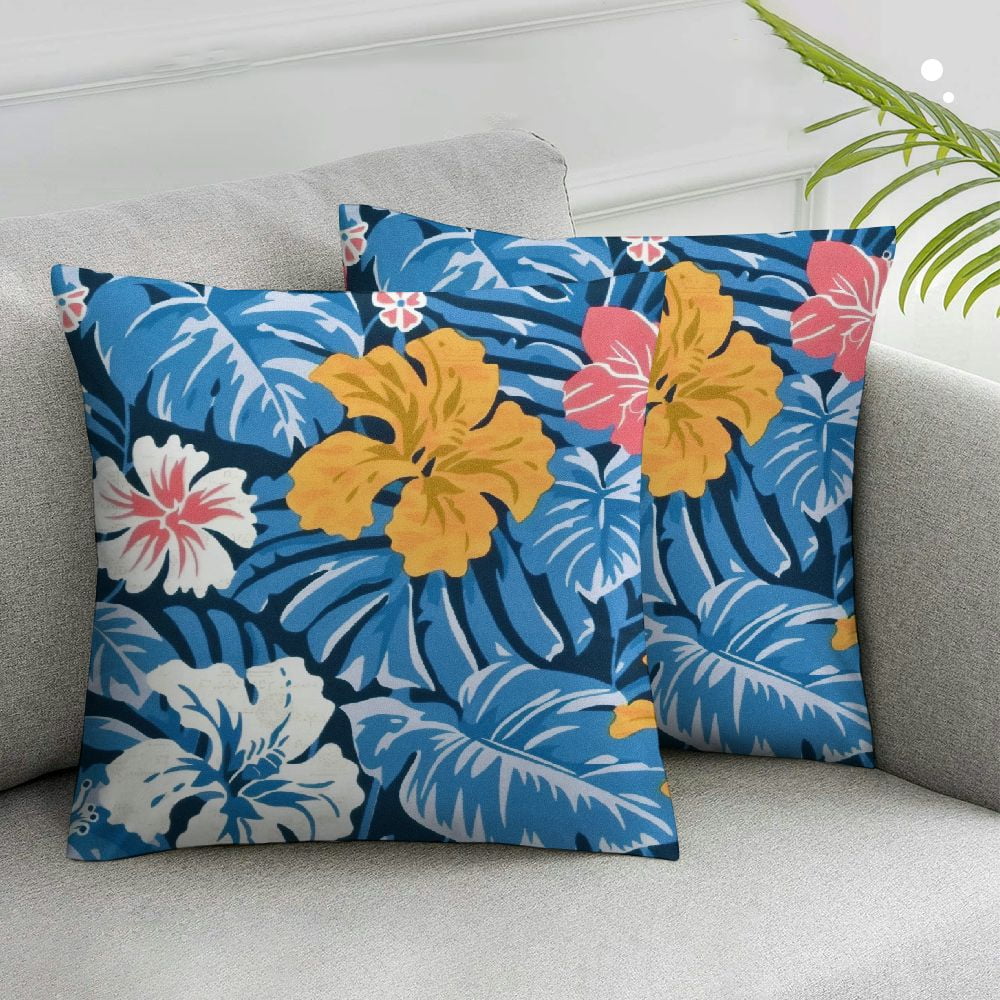 Nawypu Flower Throw Pillow Covers Aloha Hawaiian Tropical Hawaii