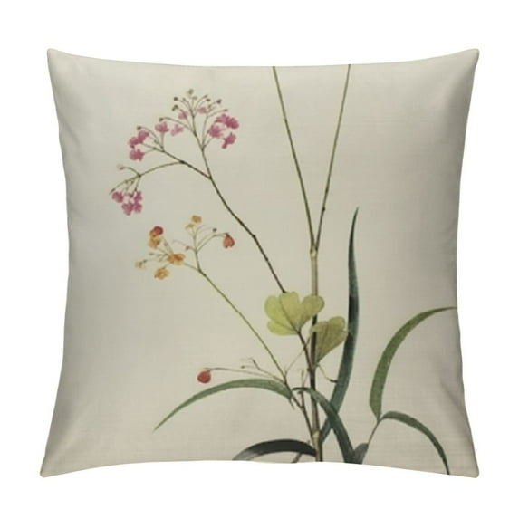 Nawypu Flower Trow Pillow Covers Spring Wildflower Decorative Pillow Covers Farmhouse Sage Green Plant Floral Rustic Cushion Cases for Outdoor Couch Sofa Home Decor
