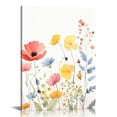 thumbnail image 1 of Nawypu Flowers Canvas Prints Wall Art Decor Watercolor Modern Artwork Yellow White Red Wildflower Pictures Framed Floral Paintings for Bathroom Living Room Bedroom Office Kitchen 16x20 inch, 1 of 4