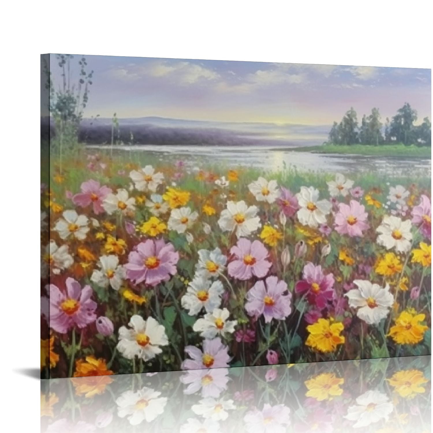 Nawypu Flowers Canvas Wall Art Landscape Painting Modern Fall Nature ...