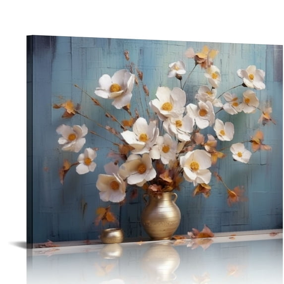 Nawypu Flowers Print Wall Art, Flower Canvas Print, Floral Canvas Wall Decor, Flower Canvas Wall Art, Ready to Hang, Trendy Wall Art, Home decor, Canvas