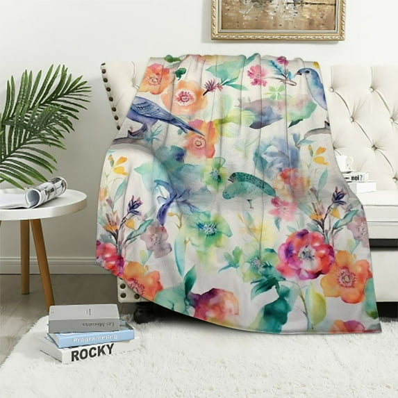 Nawypu Flowers Sea Turtle Blanket Sea Turtle Gifts for Women Throw Blanket,Turtle Gifts for Turtle Lovers,Bed Blanket Cozy Air Conditioning Blanket Plush Blanket for Bedroom Sofa Car Office