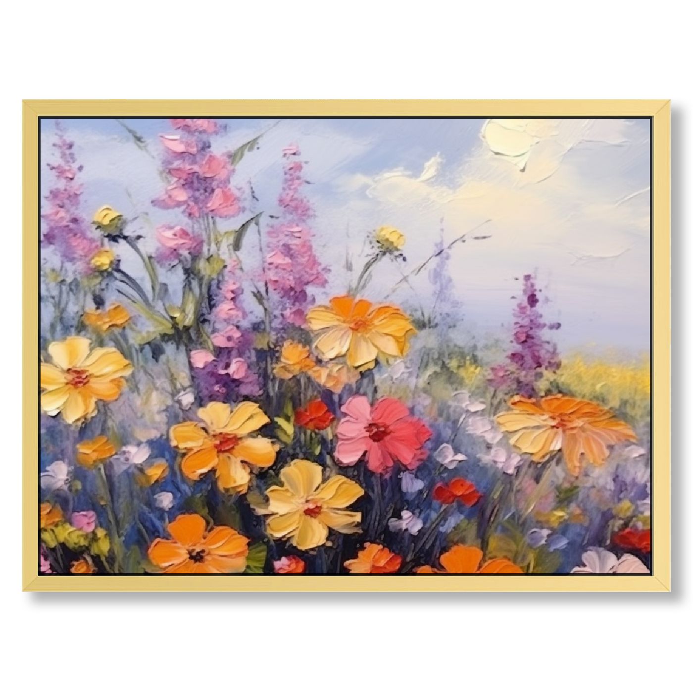 Nawypu Flowers Wall Art Canvas Daisy Colorful Textured Picture ...