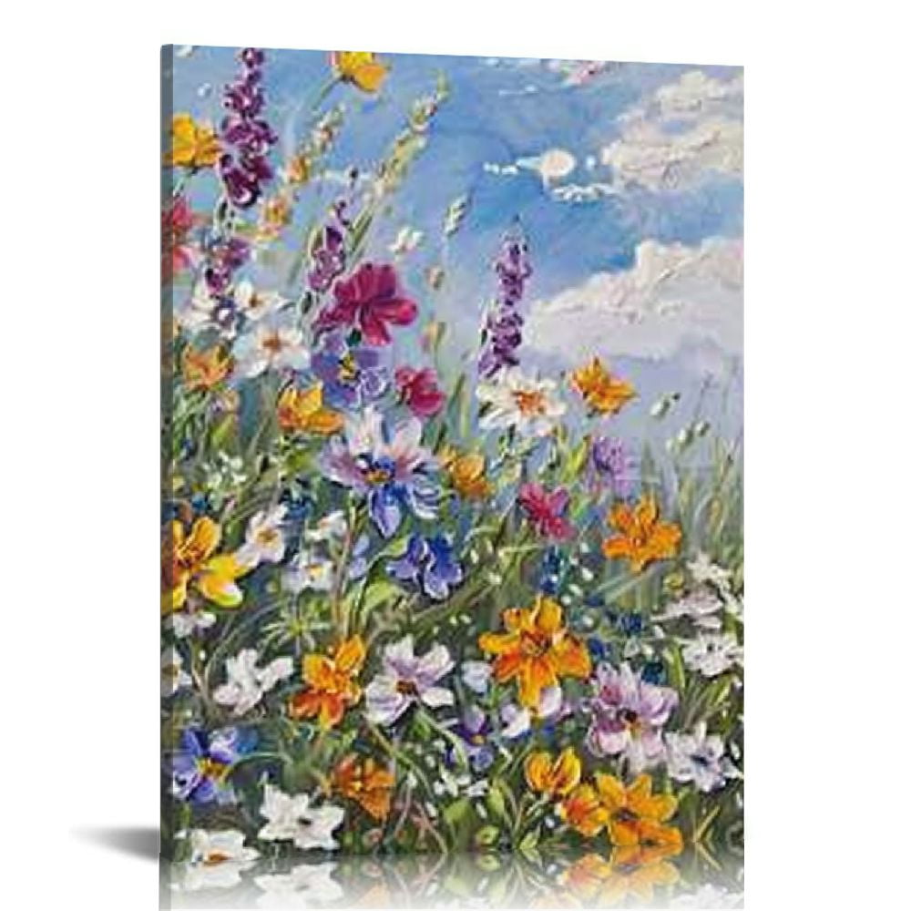 Nawypu Flowers Wall Art Daisy Colorful Canvas Floral Pictures Spring ...