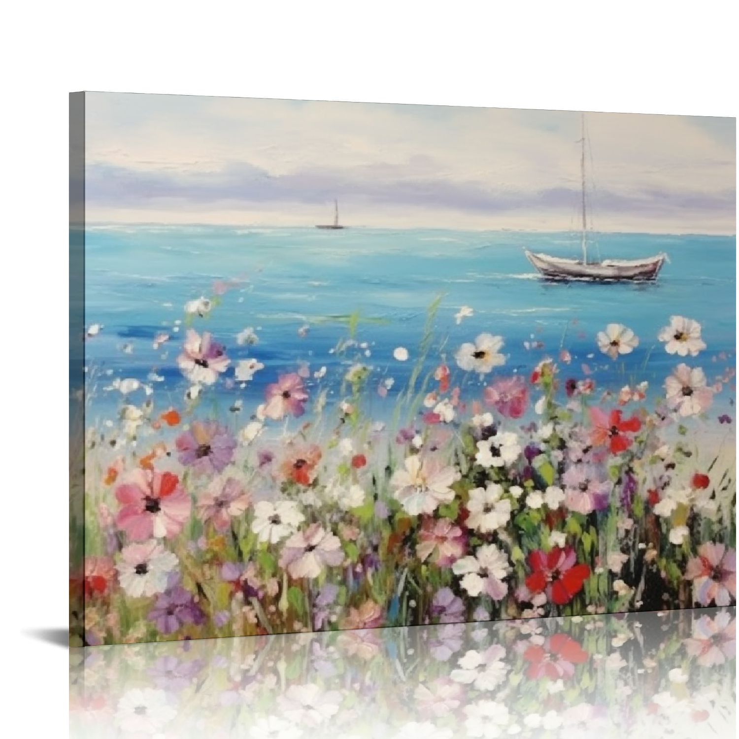 Nawypu Flowers Wall Art Modern Landscape Painting Floral Canvas ...